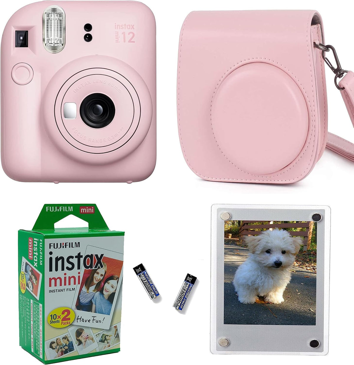 Fujifilm Cámara instantánea Instax Mini 12 + funda protectora de di...
