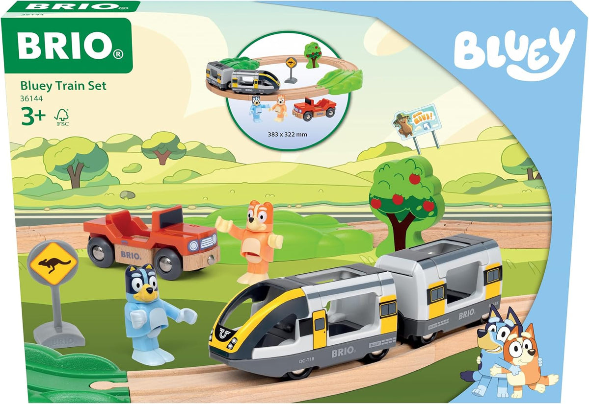 BRIO World Bluey Train Set \u2013 Juego de ferrocarril de madera co...