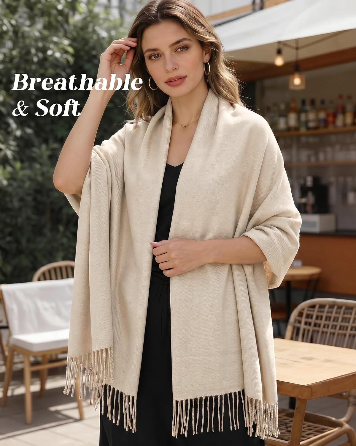 Darller Bufanda de invierno para mujer, chales y envolturas de pash...