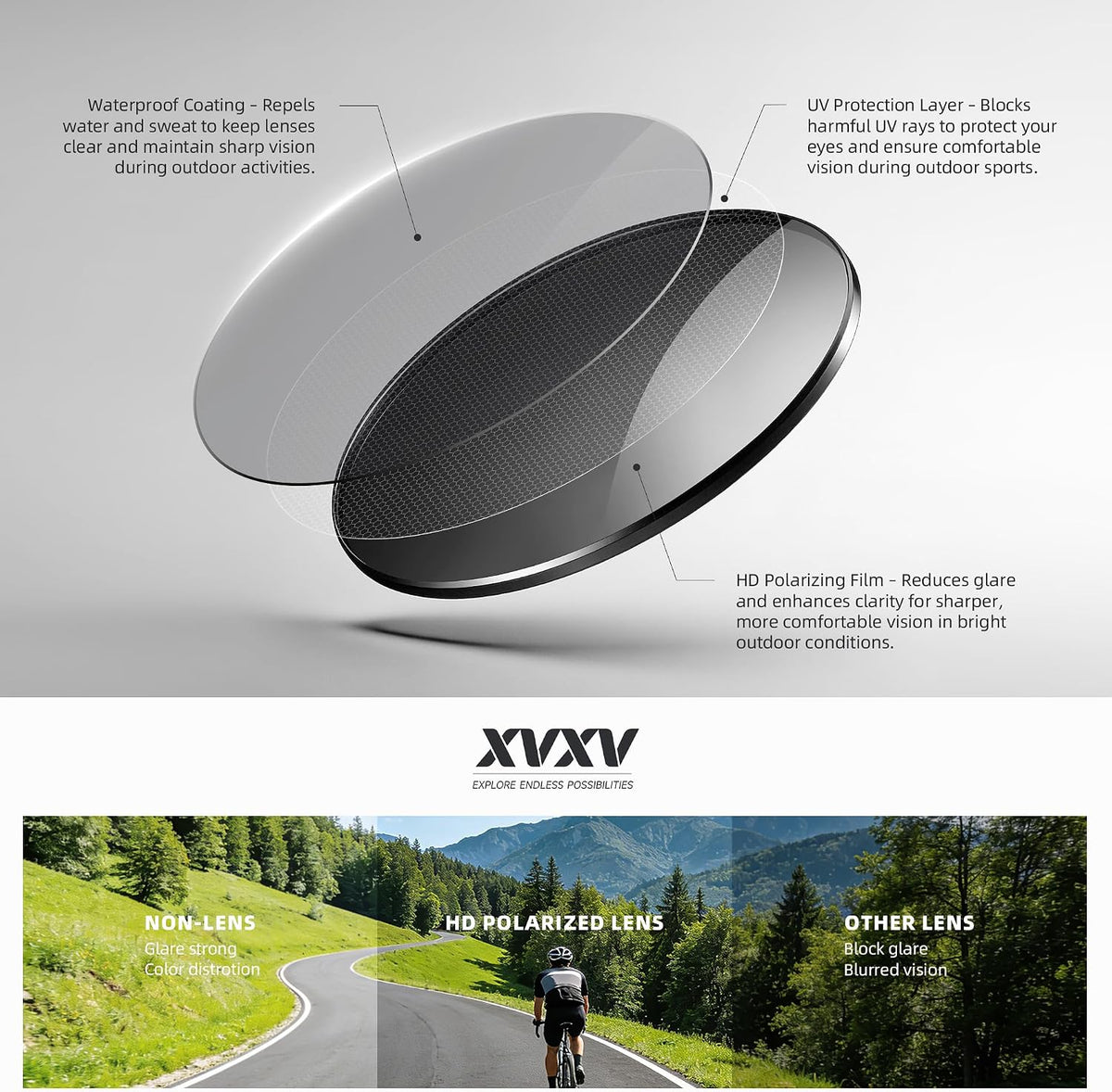 XVXV Gafas de sol deportivas polarizadas para hombres, gafas de sol...