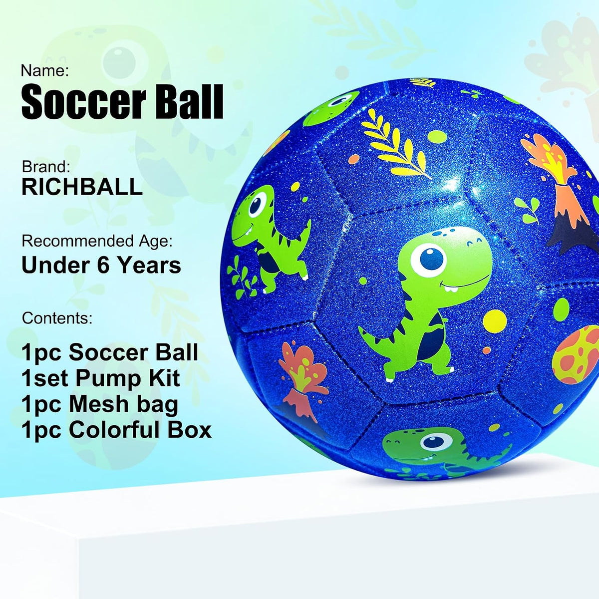 Richball Balón de fútbol para niños pequeños, pelota de fútbol para...