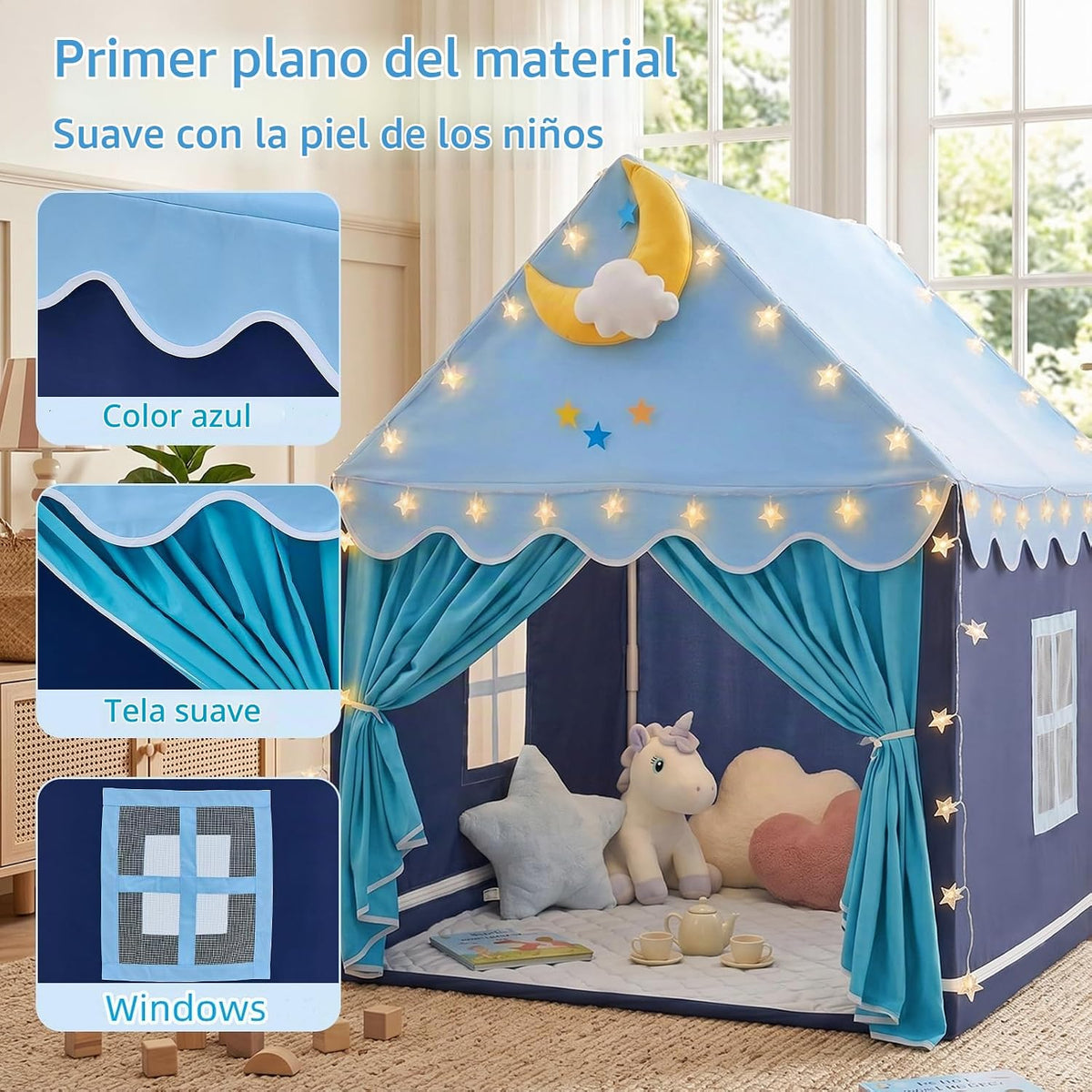 GeeSound Tienda de campaña para niños para niñas en el interior: co...