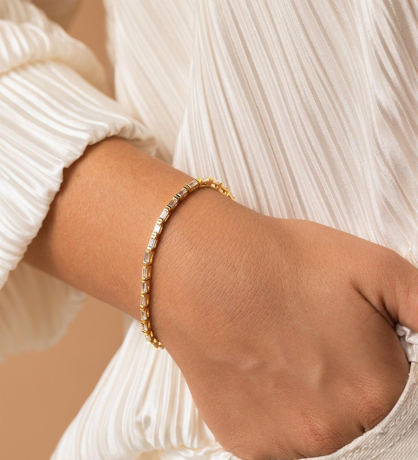 Pulseras de oro simples y delicadas para mujer, juego de pulseras d...