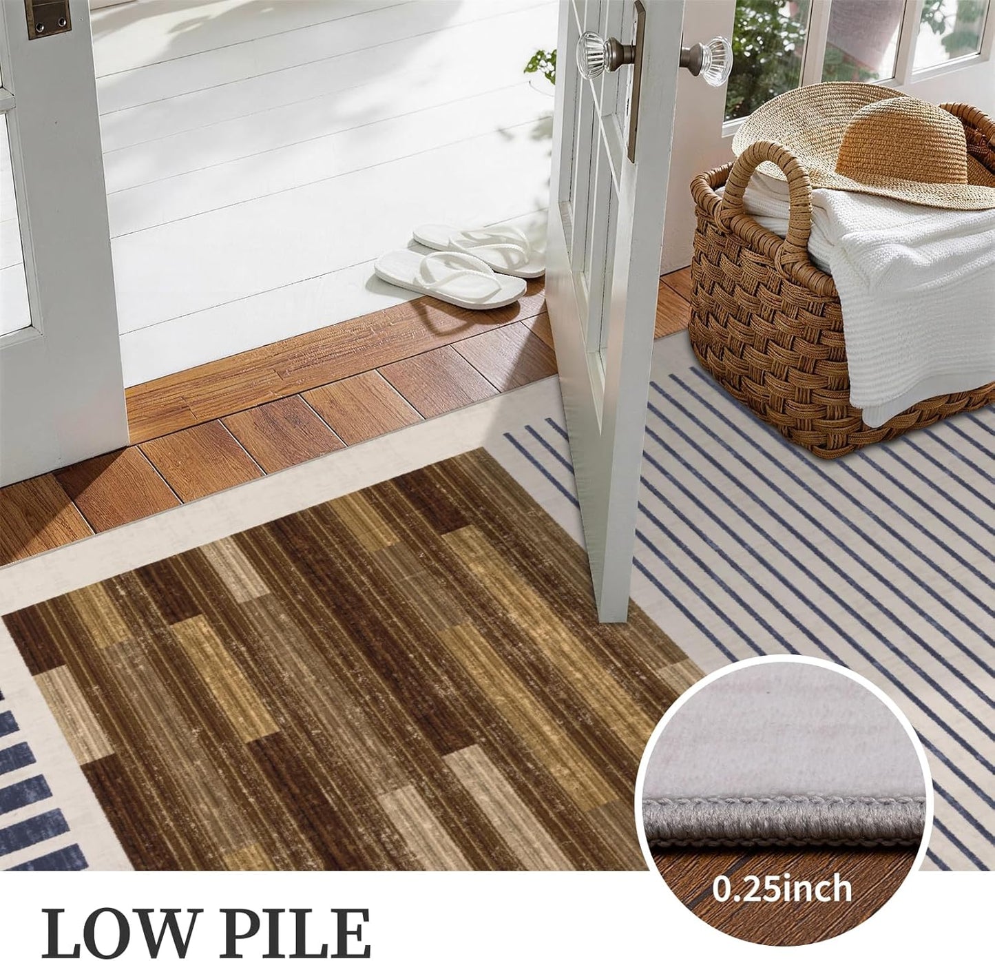 YIHOUSE Alfombra de pasillo de 2 x 6 pies, antideslizante, lavable,...
