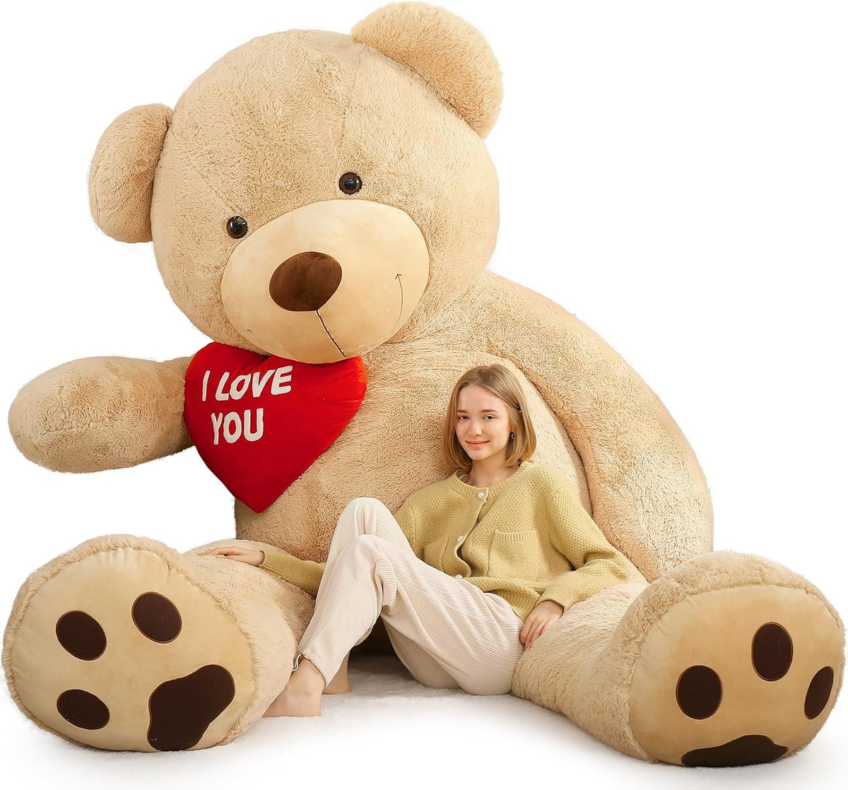 BENINY Oso de Peluche Teddy Gigante Jumbo de Corazón Rojo de 10 pie...