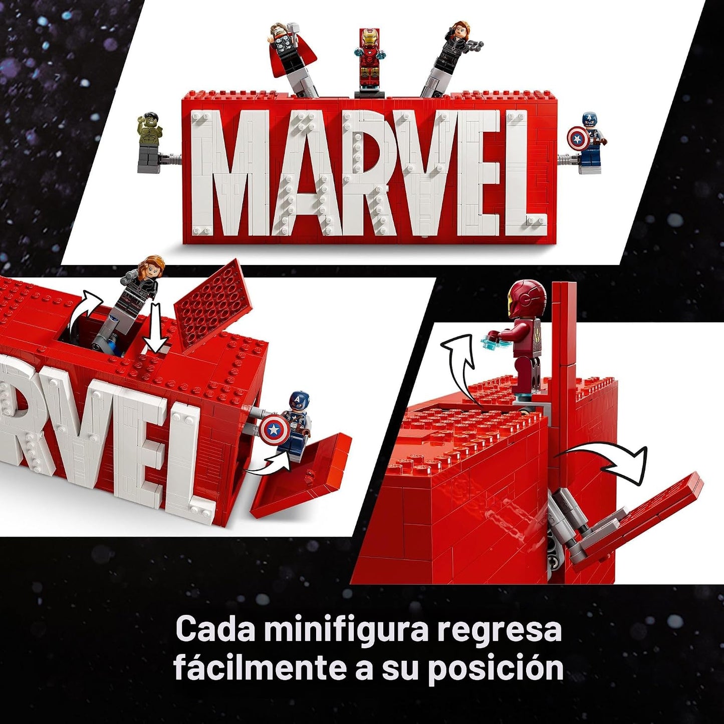LEGO Marvel: Marvel - Juguete de construcción con logotipo y minifi...