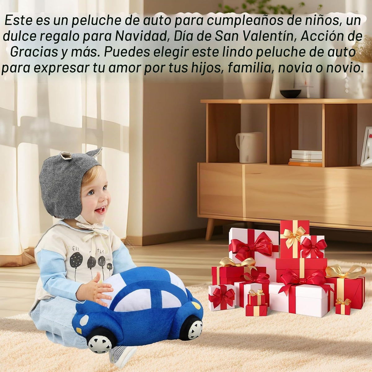 XiRiDa Almohada rellena de felpa para coche, juguete en forma de co...