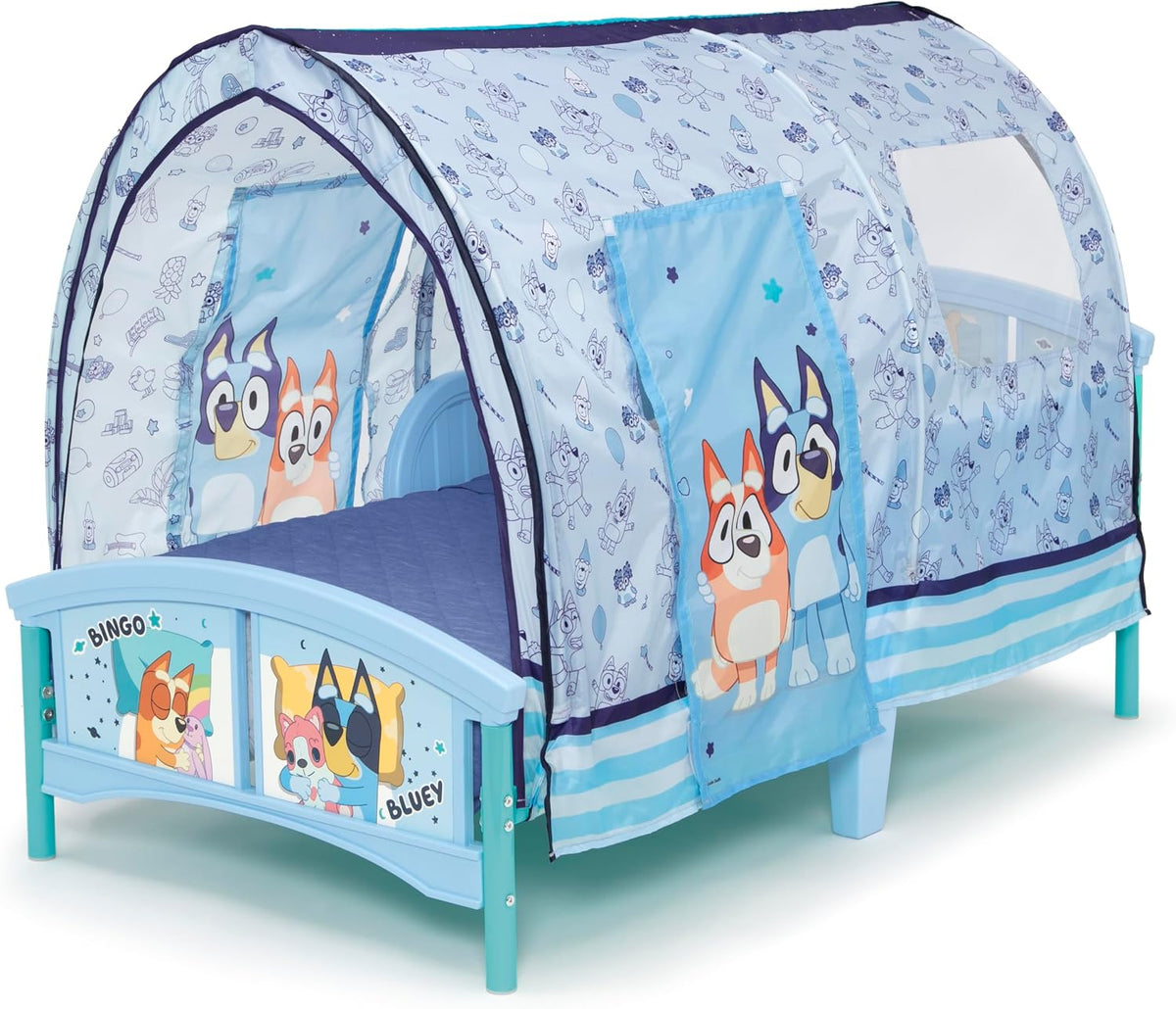 Delta Children - Cama infantil de plástico Bluey con tienda