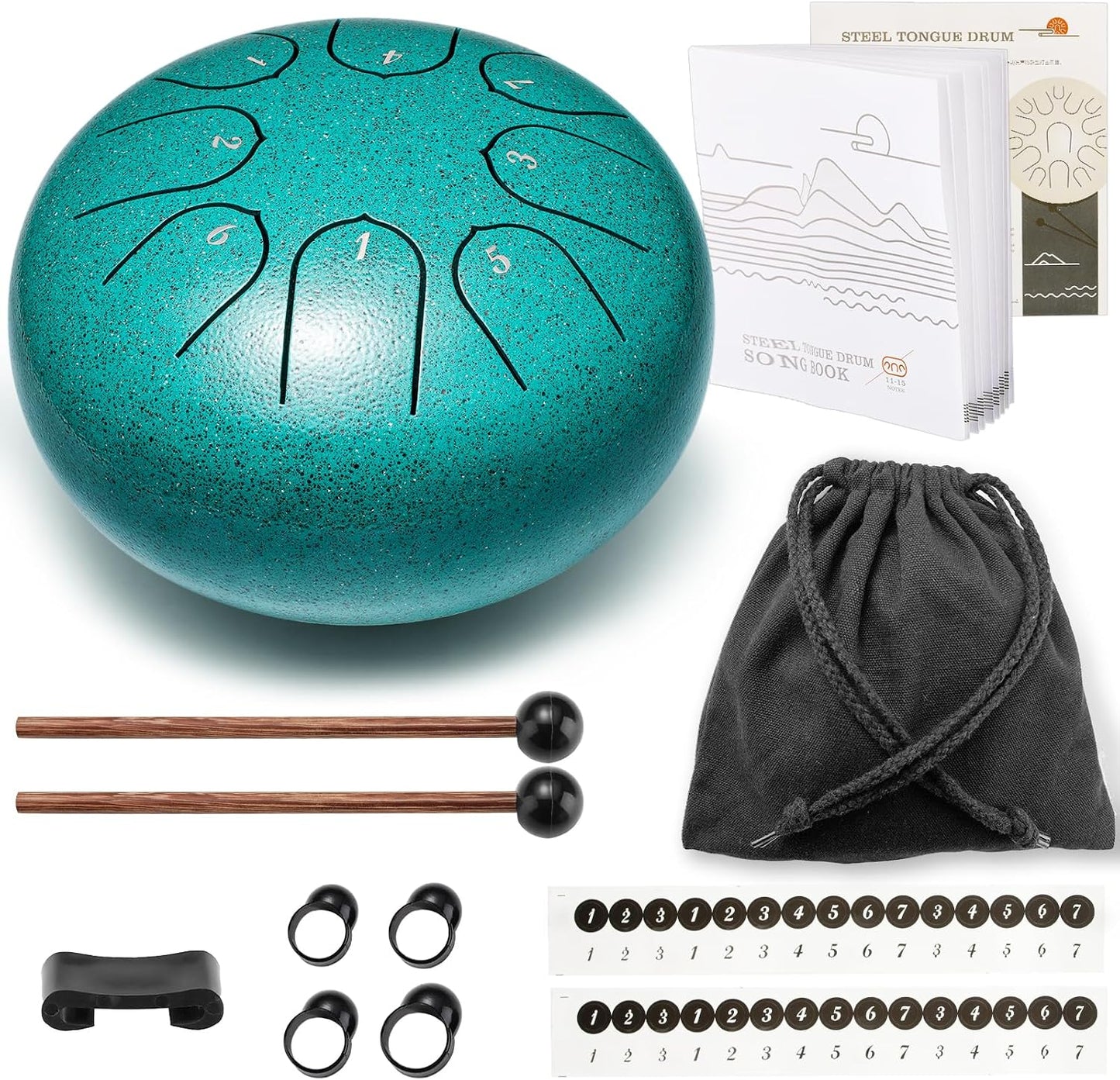 Lronbird - Tambor de lengüeta de acero de percusión, 8 notas, 6 pul...