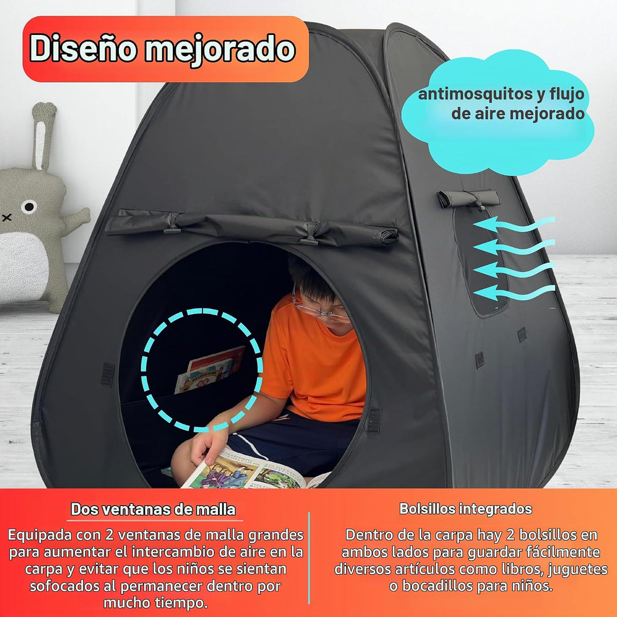 lukidoki Tienda de campaña sensorial para niños y adultos con certi...