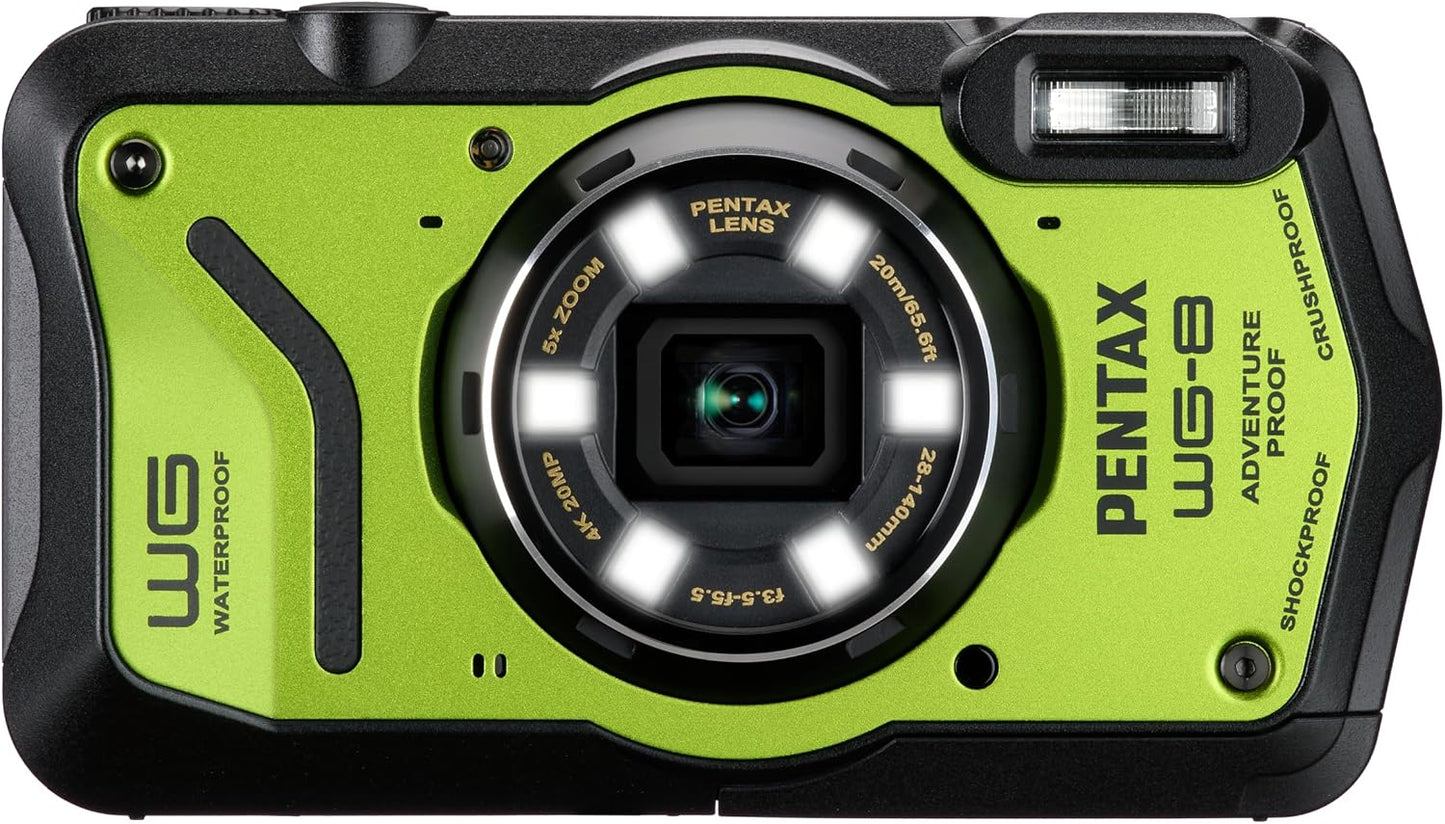 PENTAX WG-8 - Cámara de aventura verde para todo tipo de clima, con...