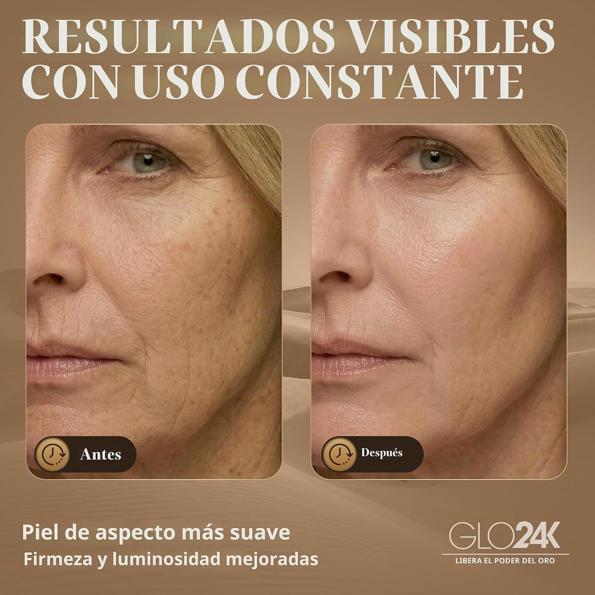 Masajeador de luz roja 3 en 1 GLO24K para cara y cuello | Dispositi...