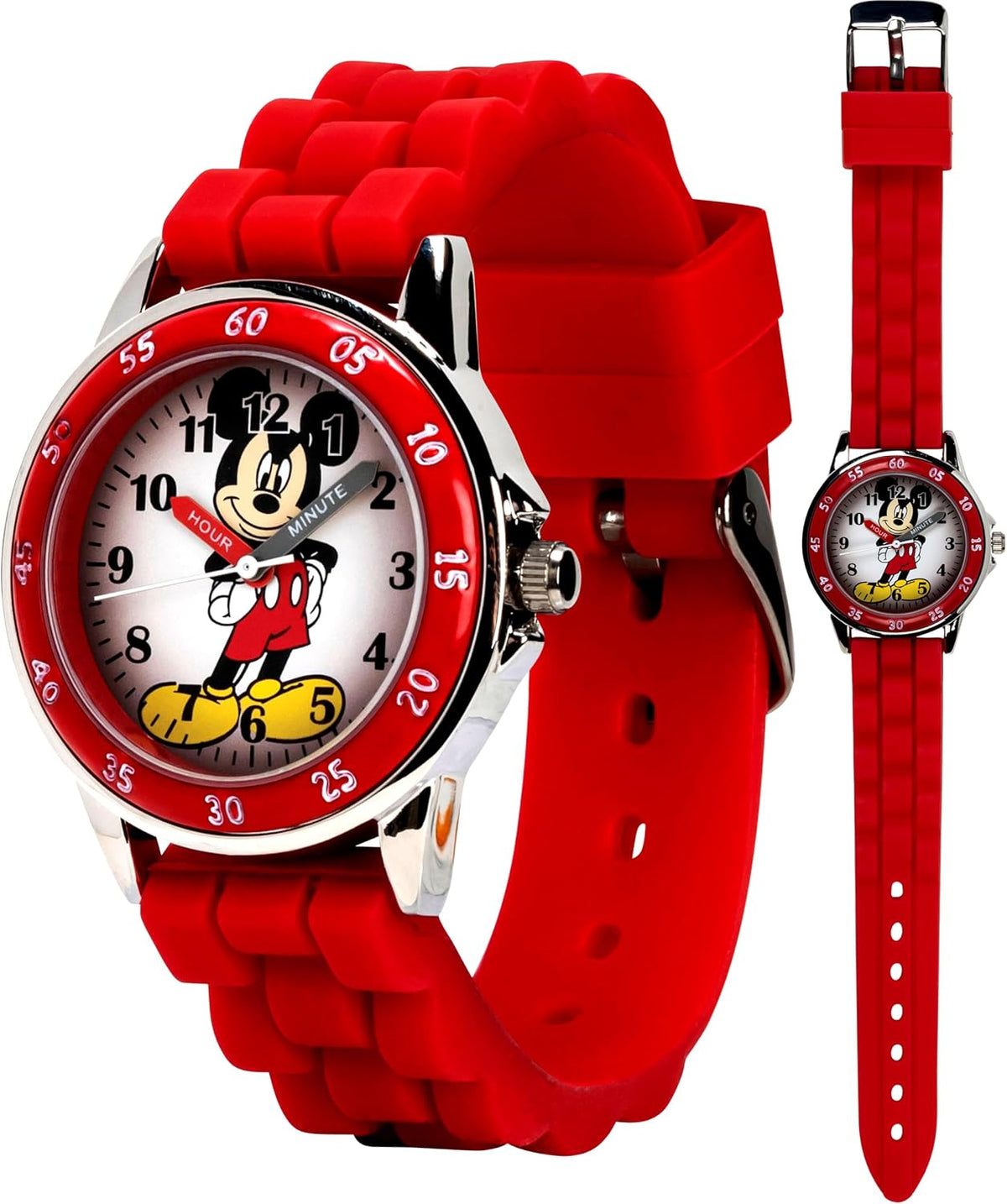 Reloj analógico para niños Mickey Mouse de Accutime, esfera de fáci...