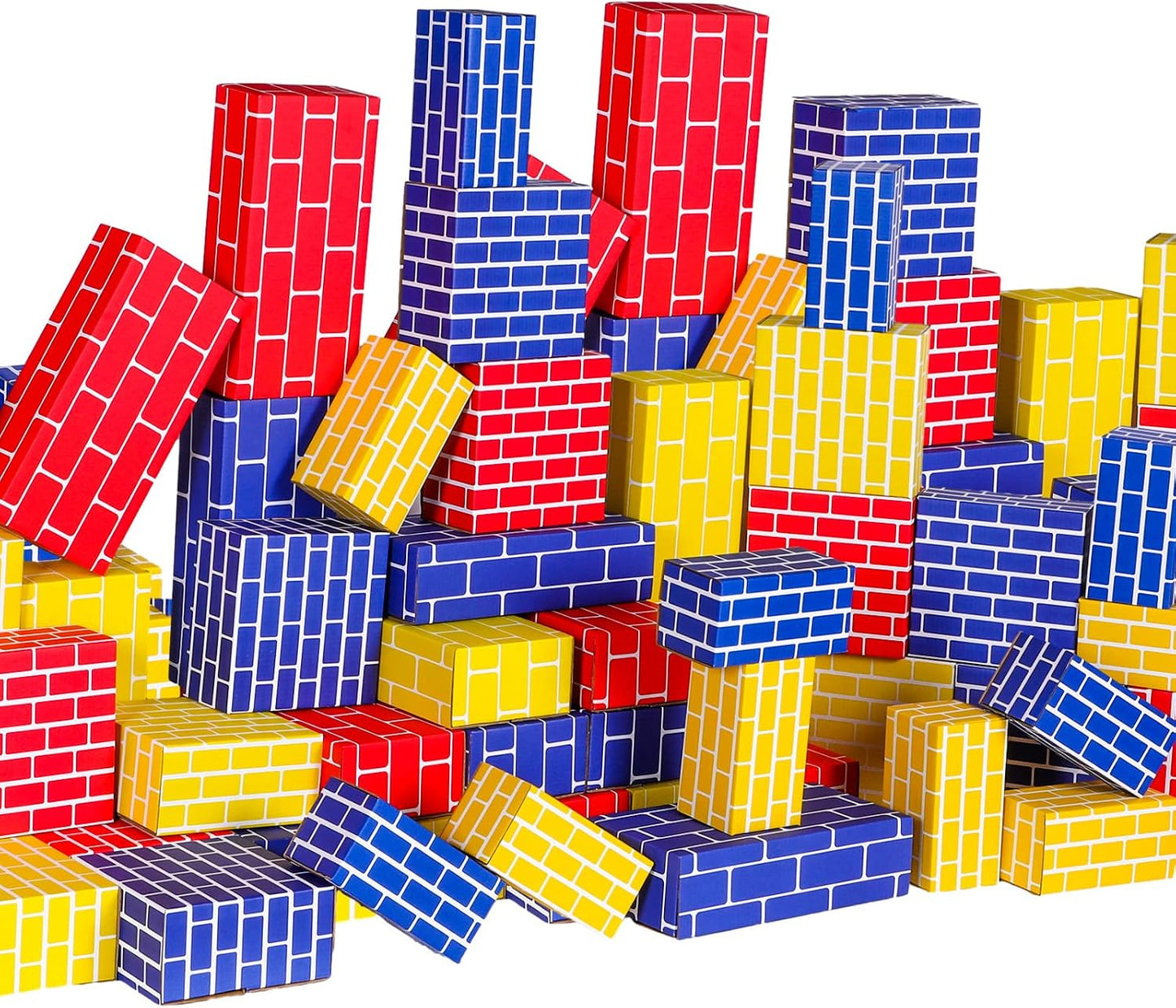 Nuanchu - 60 bloques de construcción de cartón para niños, formas s...