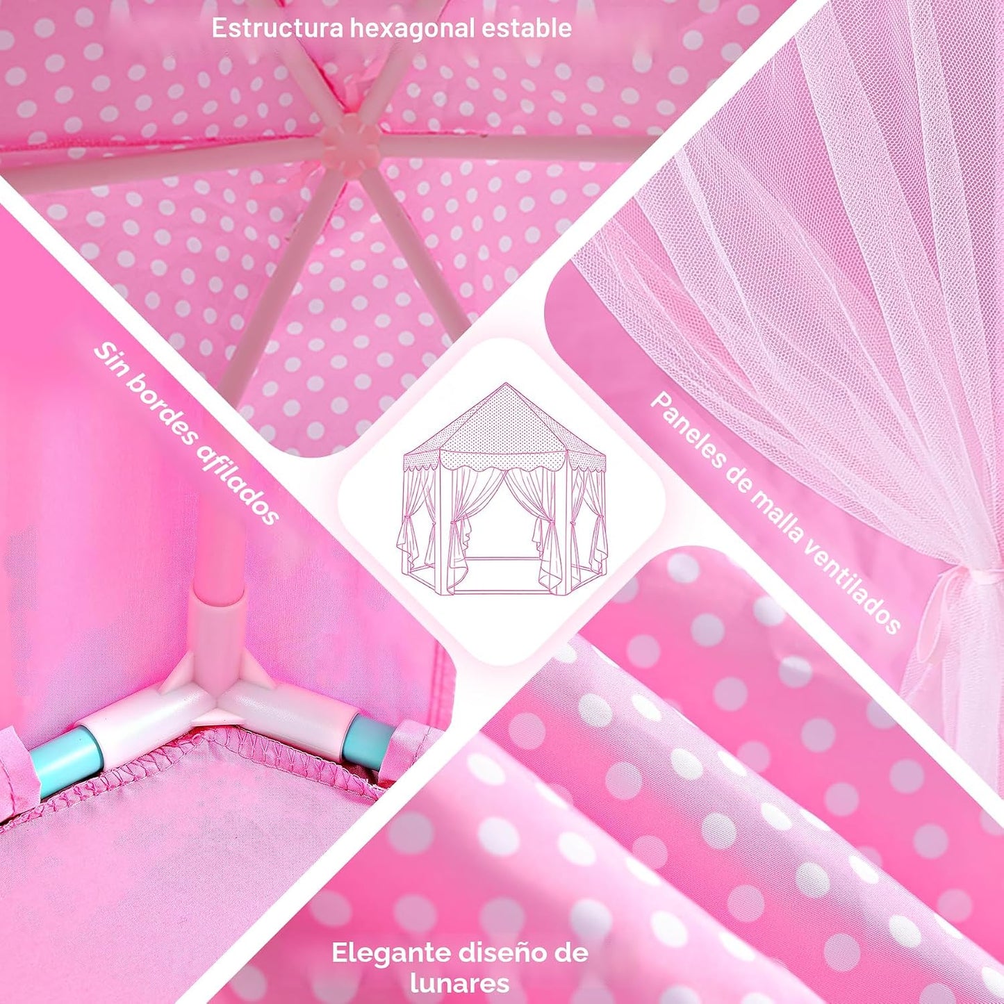 Monobeach - Tienda de campaña estilo castillo de princesa para niña...