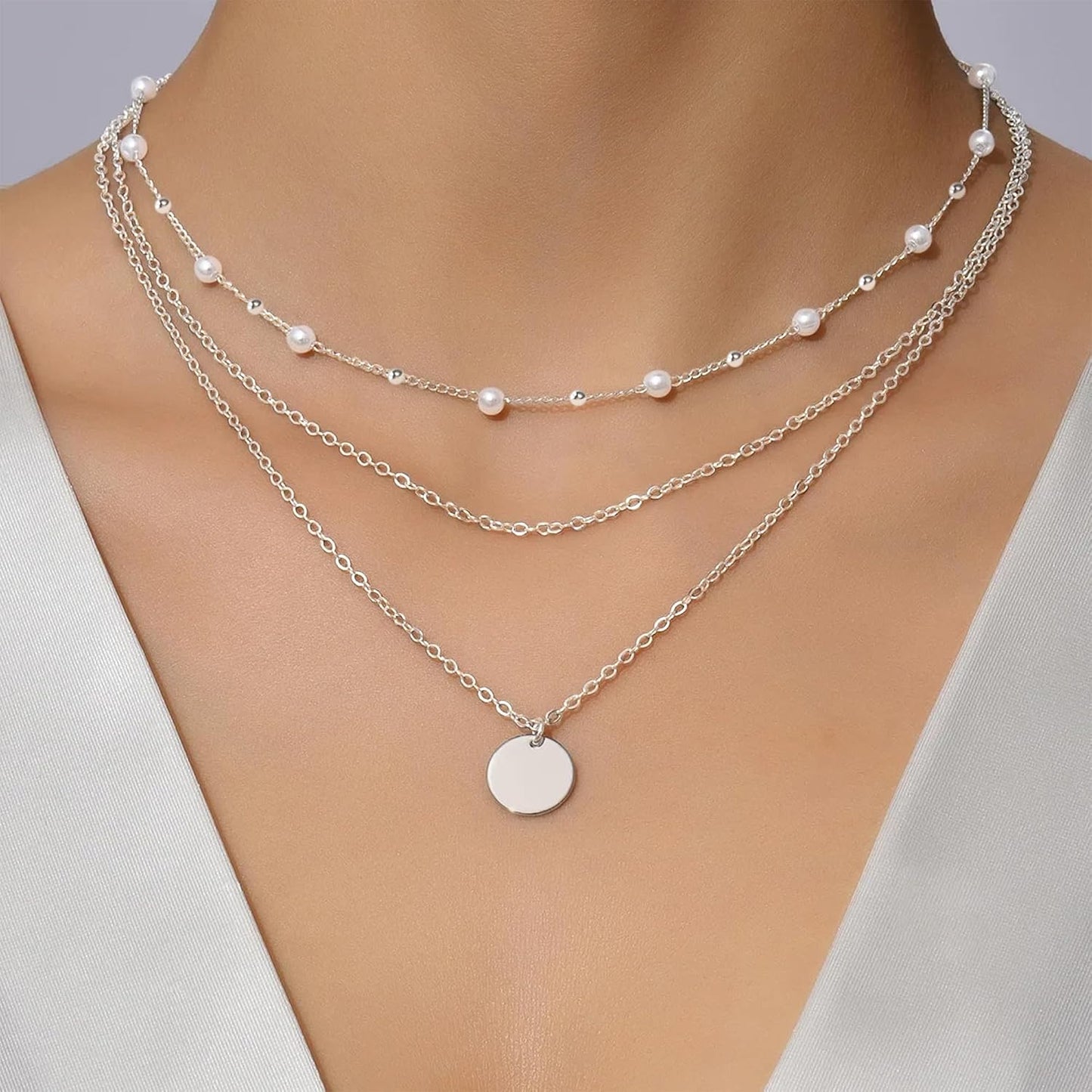 SmileBelle Collares de perlas, gargantilla de perlas de margarita p...