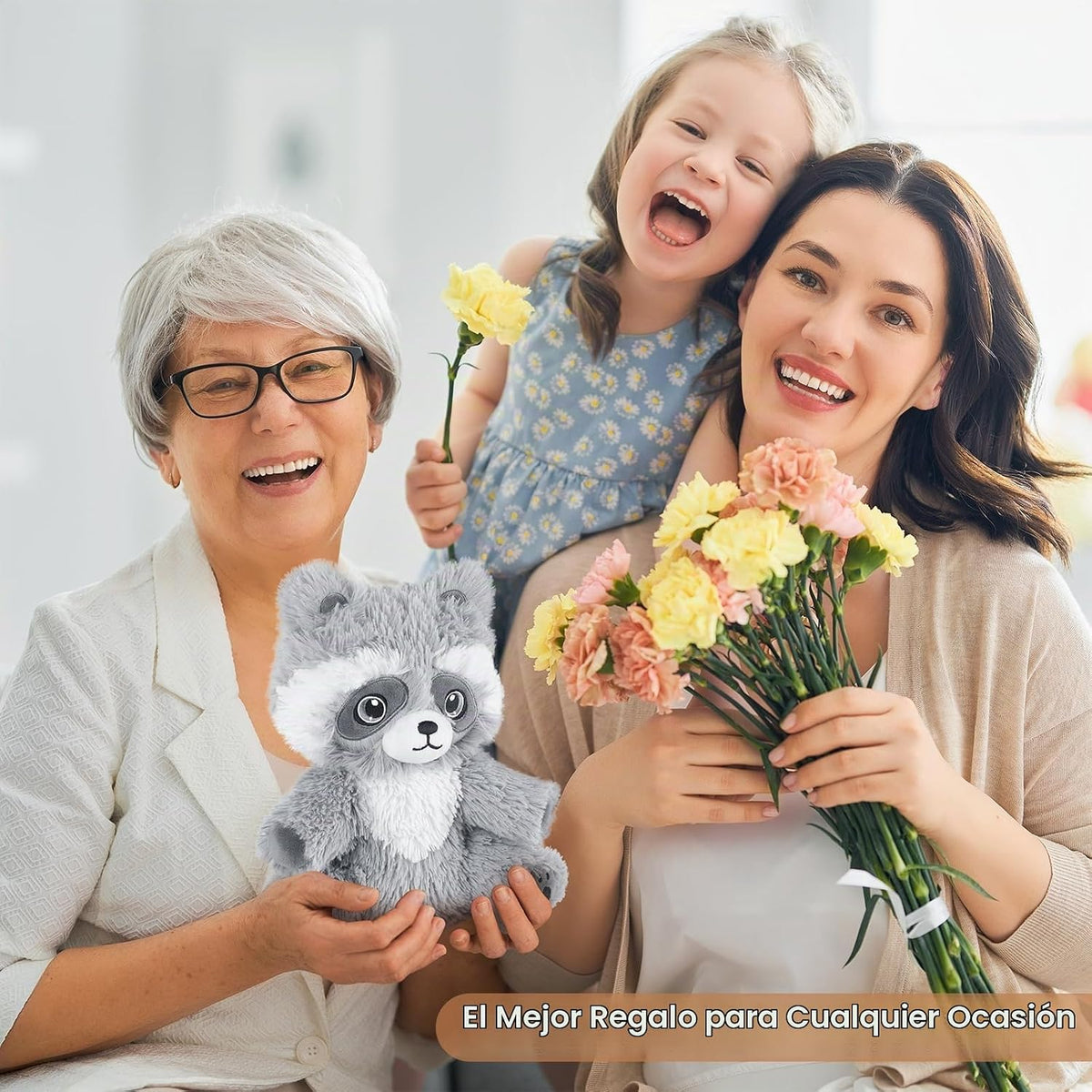 SuzziPals - Peluche de mapache calentable y enfriable, almohadilla...