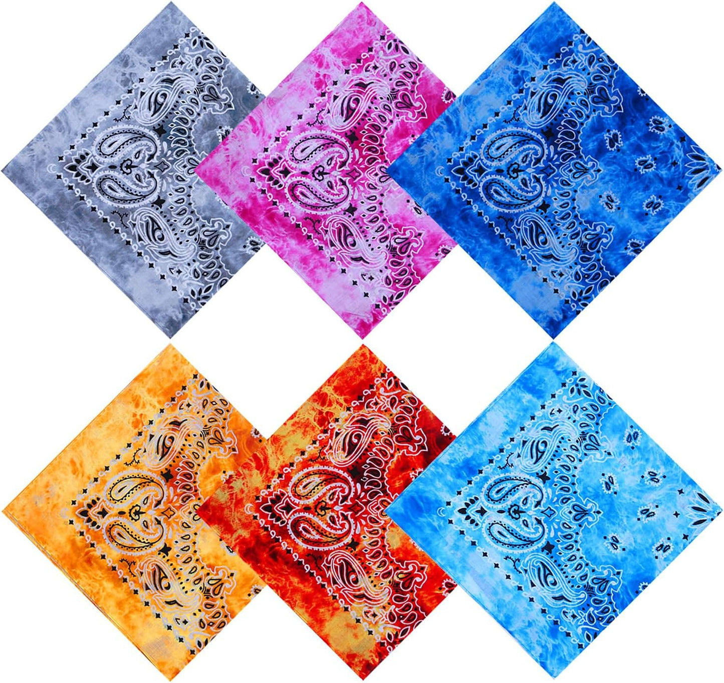 URATOT Paquete de 6 bandanas de algodón con estampado de cachemira...