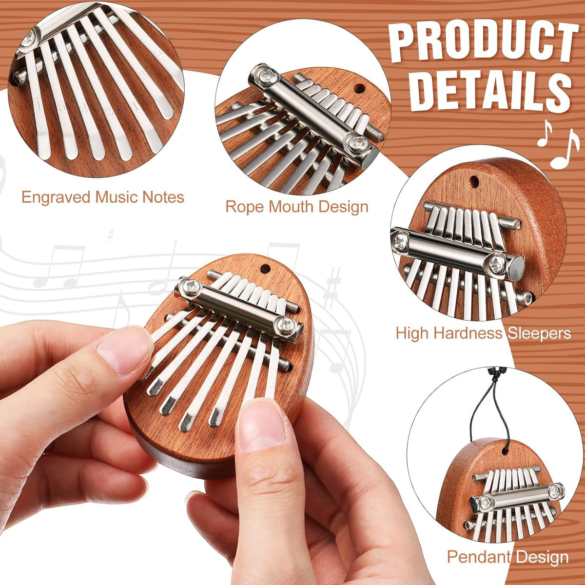 Maasechs Mini instrumentos musicales, mini piano de pulgar Kalimba...