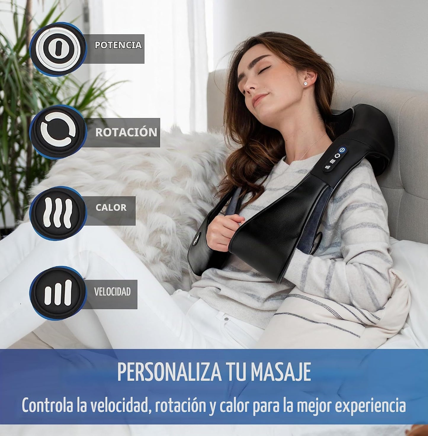 Zyllion ZMA-28RB Masajeador de cuello y espalda con calor para aliv...