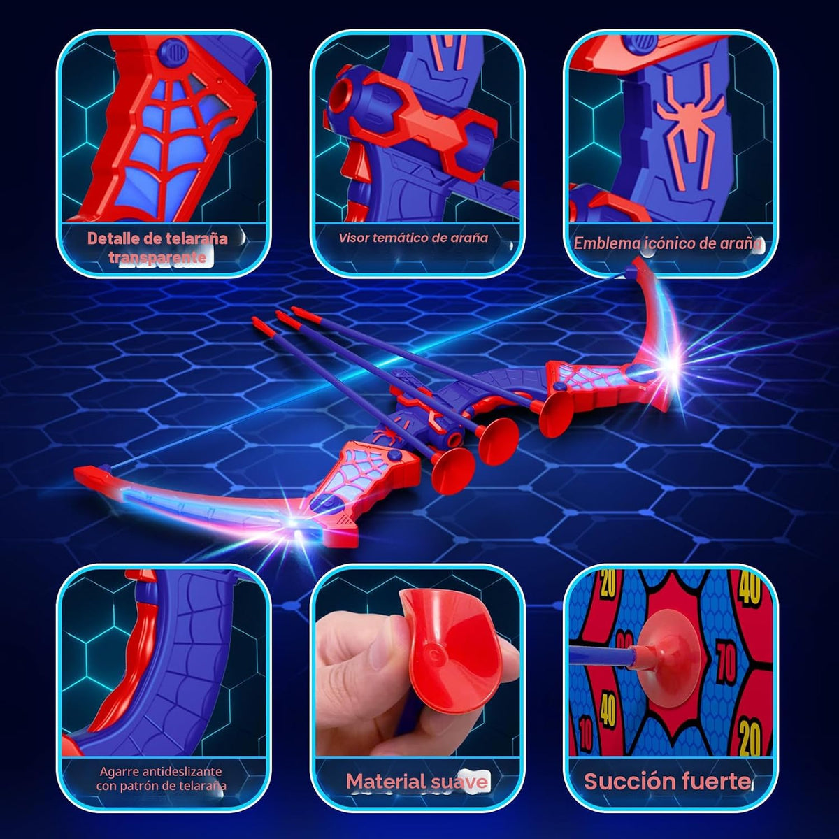 Juguetes de Araña para Niños Edad 3-4, 4-6, 6-8, 8-12, Set de Arco...