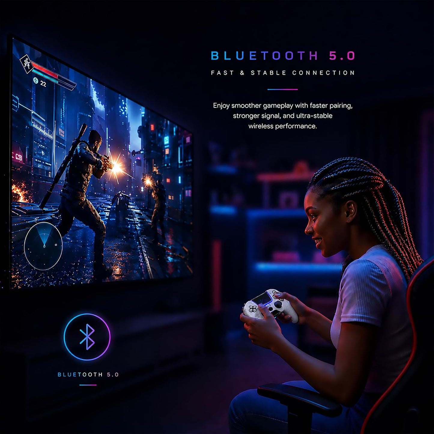 BEllTAYN Controlador Inalámbrico para PS5 con Joysticks Efecto Hall...