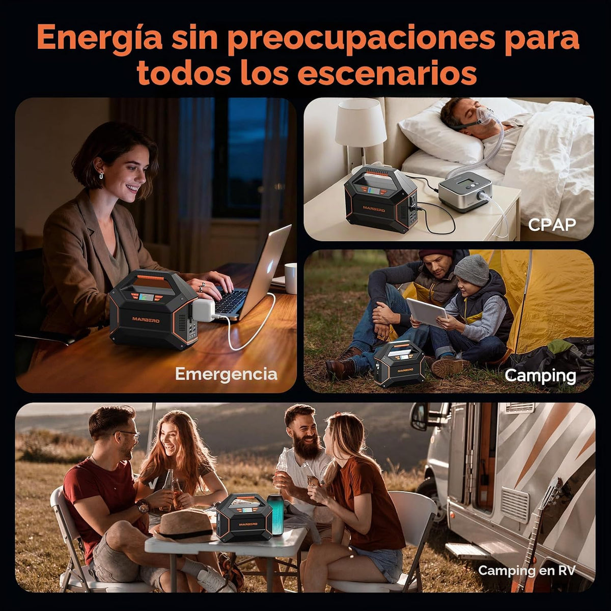 MARBERO Estación de energía portátil de 155 Wh, cargador portátil d...