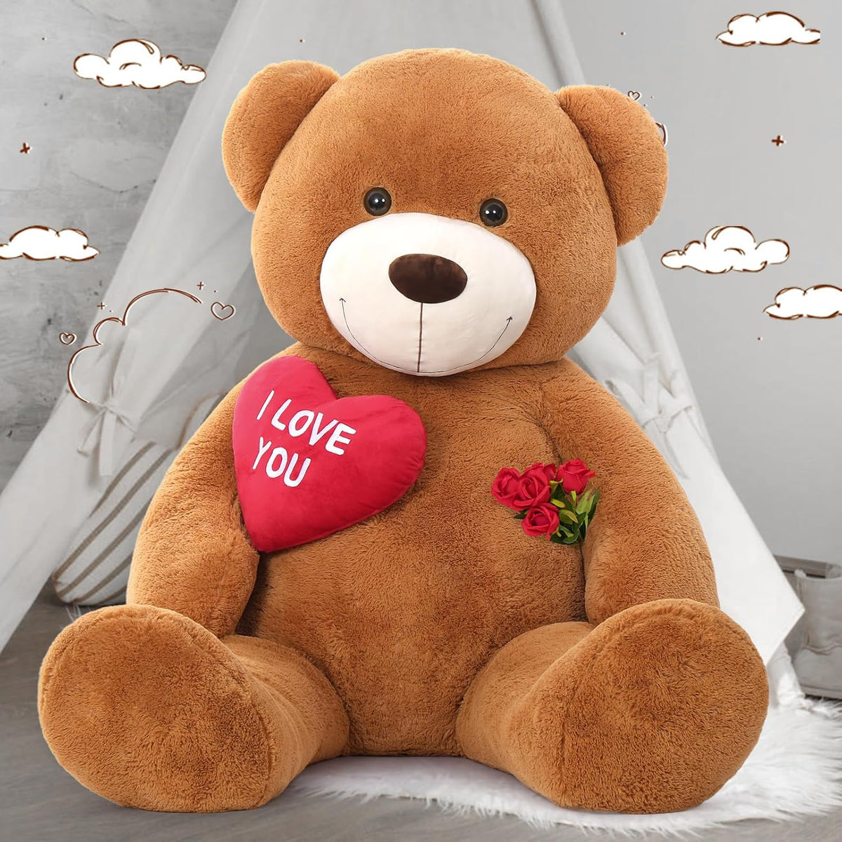 MaoGoLan Oso de Peluche Gigante de 6 Pies - Corazón Rojo "Te Am...