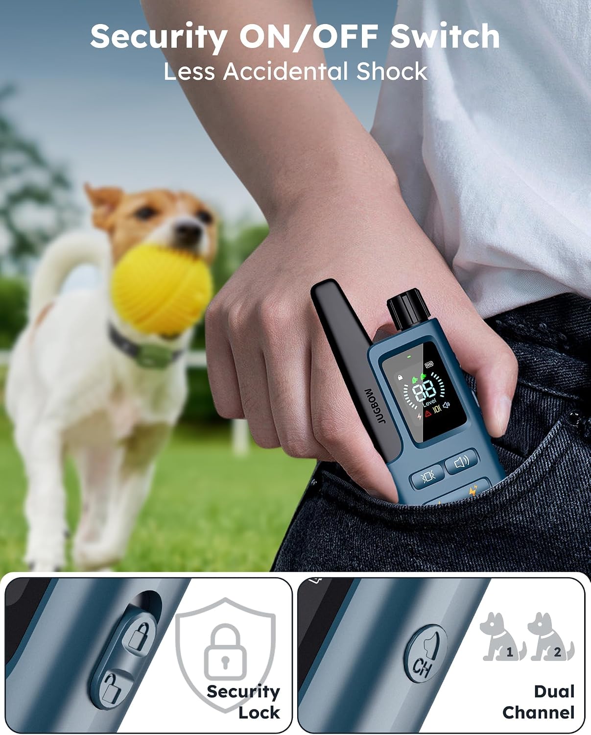 Jugbow Collar de choque para 2 perros, collar de entrenamiento de p...