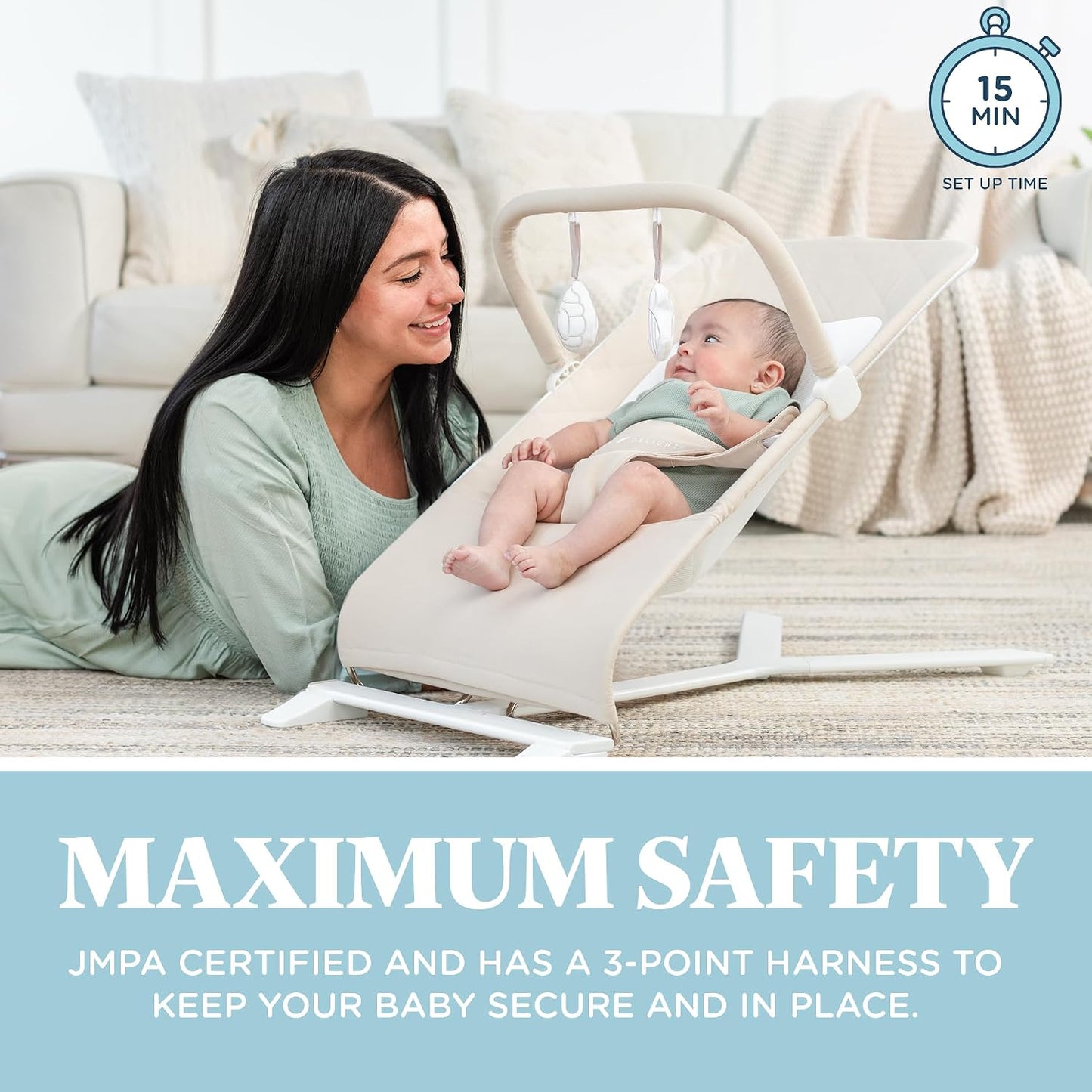 Mecedora portátil Baby Delight Alpine Deluxe, para bebés, 0-6 meses...
