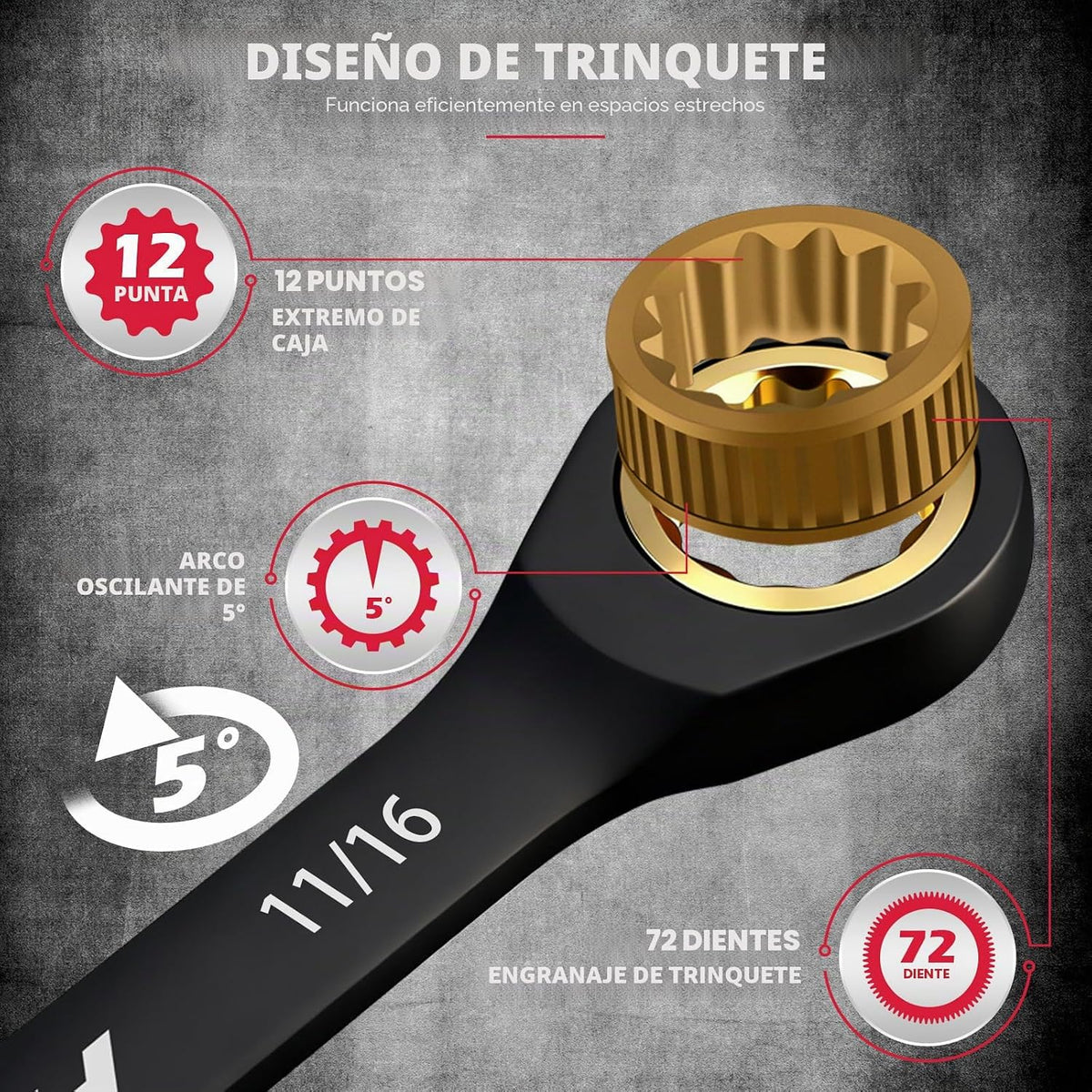 Juego Premium de Llaves de Trinquete de 24 Piezas, SAE (1\/4-7\/8&#...