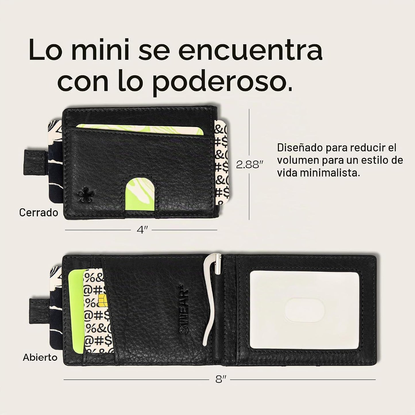 Swear Brands Billetera delgada con clip para dinero, cartera minima...