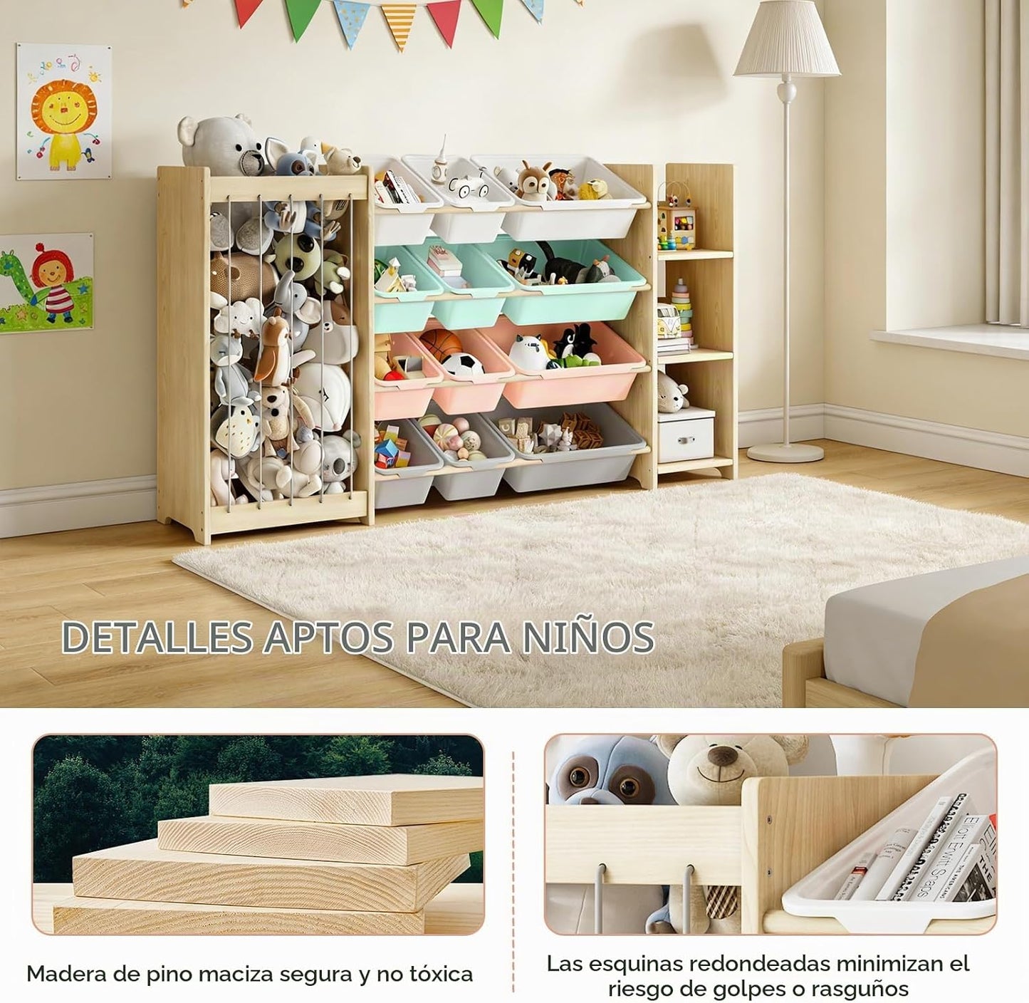 EXPERLAM Organizador de almacenamiento de juguetes 3 en 1, soporte...