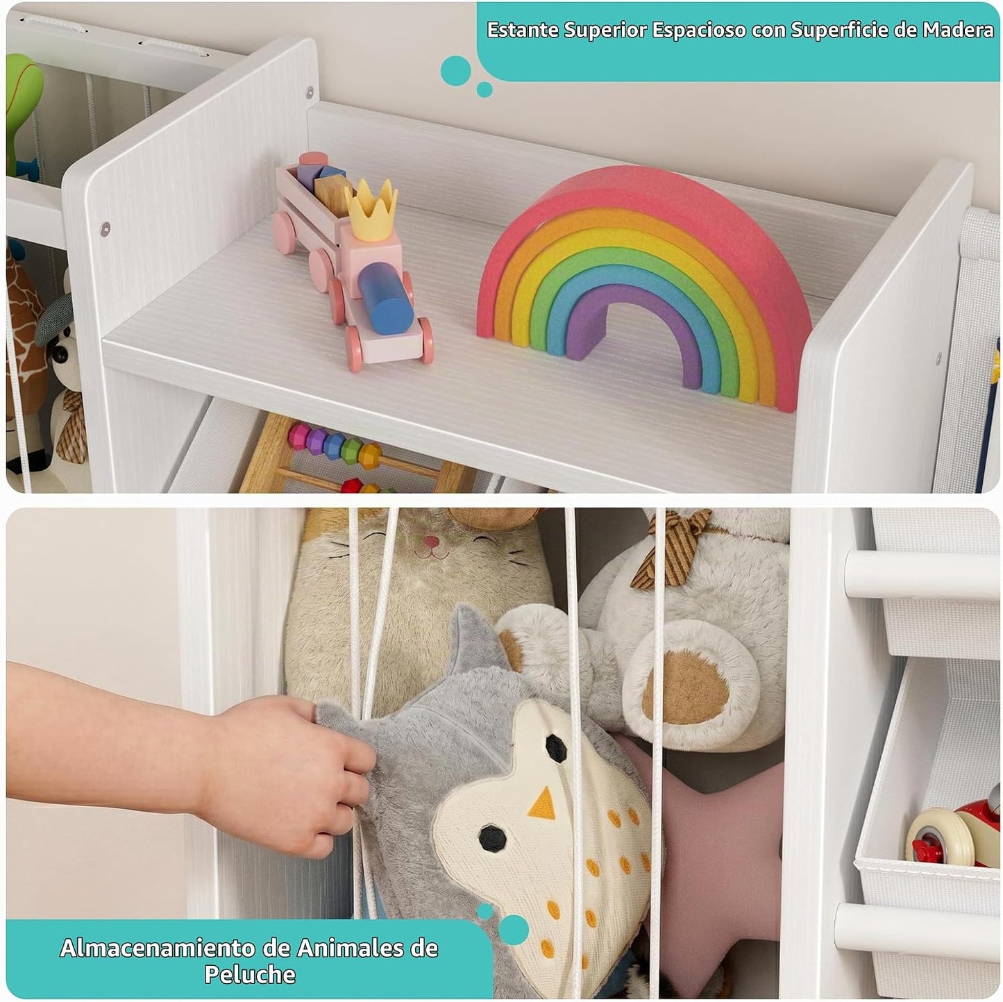 BOLUO Organizador de almacenamiento de juguetes para niños con esta...