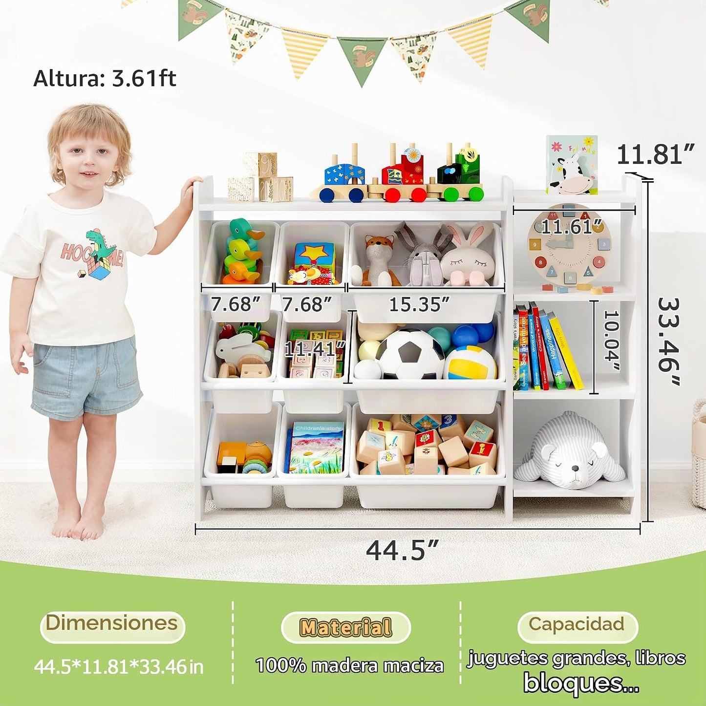 MallBest Organizador de almacenamiento de juguetes para niños con c...