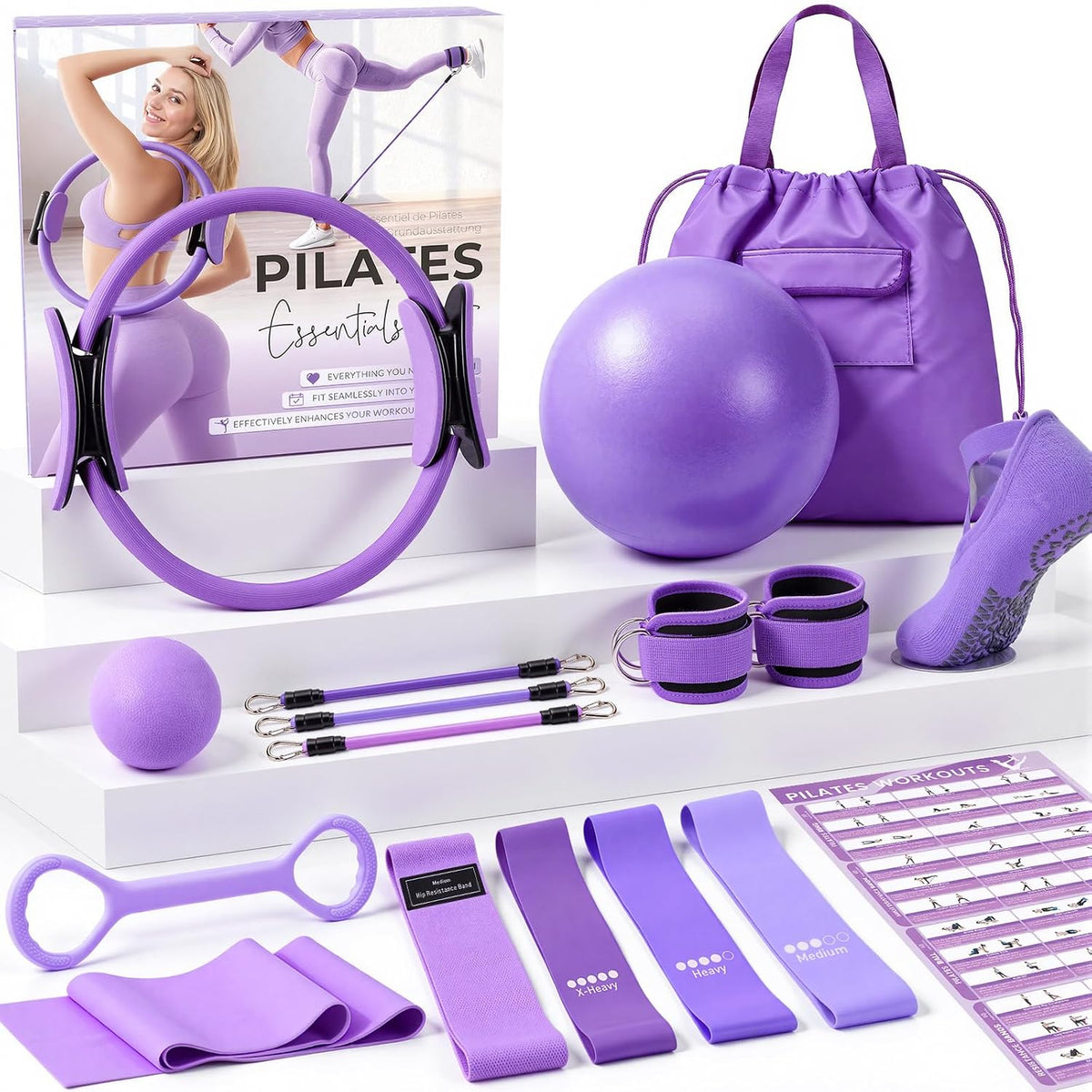 Kit de Pilates, Equipo de Pilates para Entrenamientos en casa, Kit...