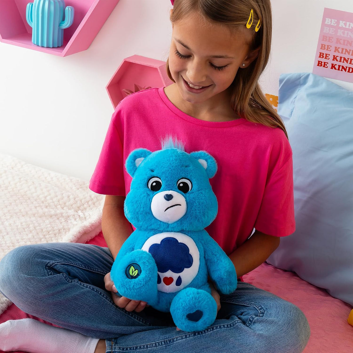 Care Bears Oso de peluche Gruñon de 35,5 cm - Peluche azul para may...