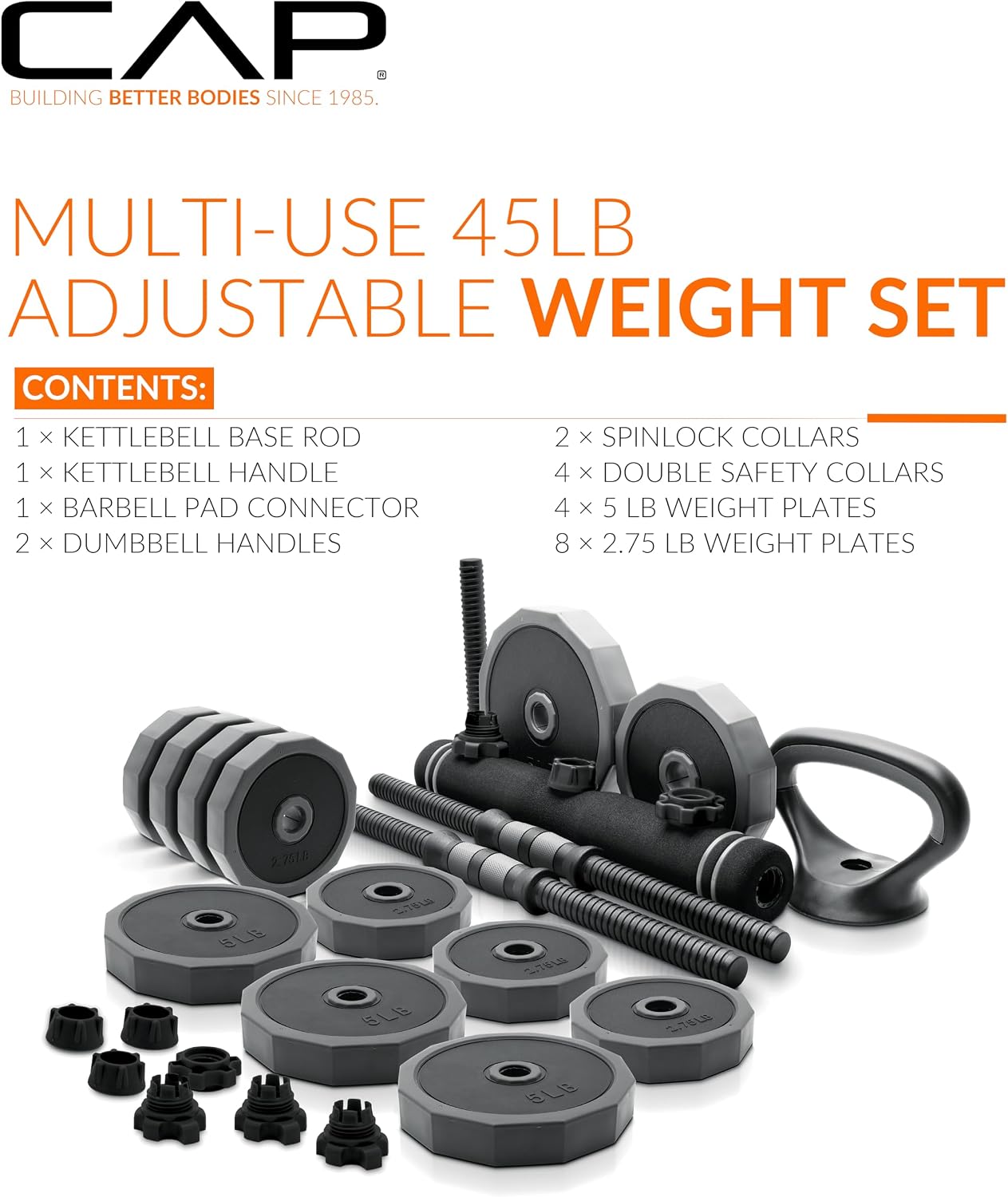CAP Barbell Juego de Pesas Ajustables Multiusos - Mancuerna Versáti...