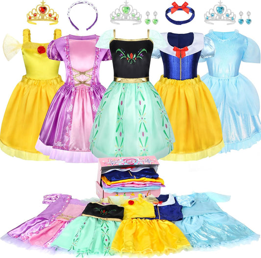 LIMIROLER Ropa de vestir de princesa para niña, disfraz de juego de...