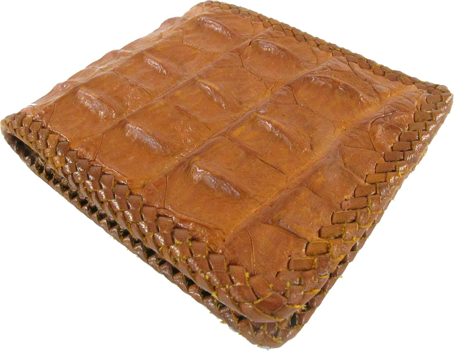 Pelgio Cartera plegable hecha a mano con piel de cocodrilo genuina...