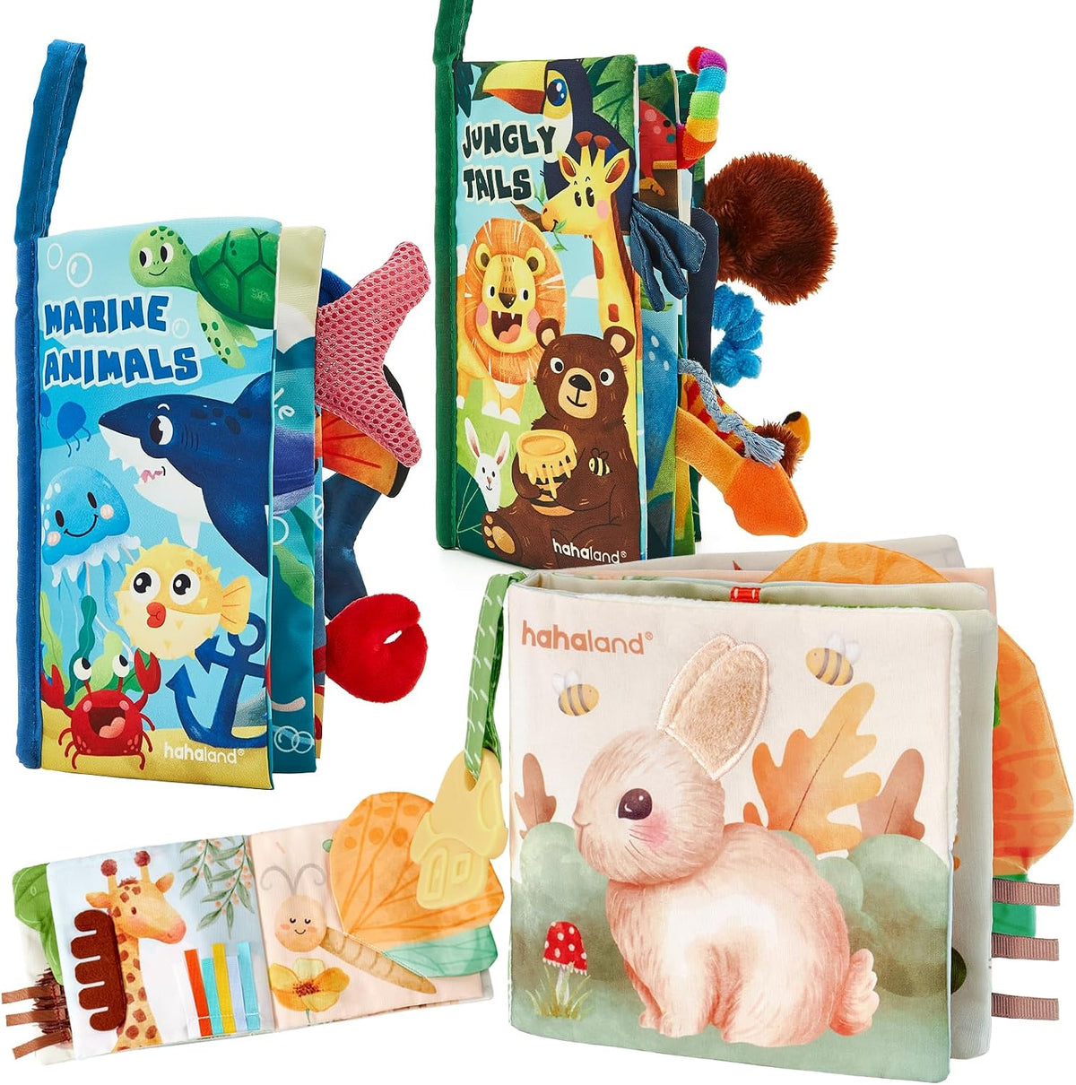hahaland Libros para bebés de 0 a 6 meses, juguetes sensoriales par...