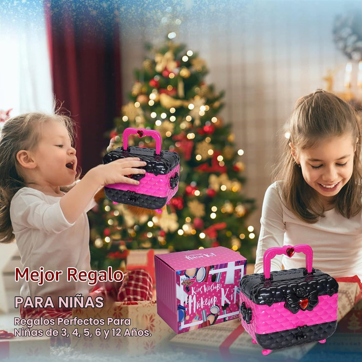 Kit de maquillaje infantil para niña, juguete lavable de princesa,...