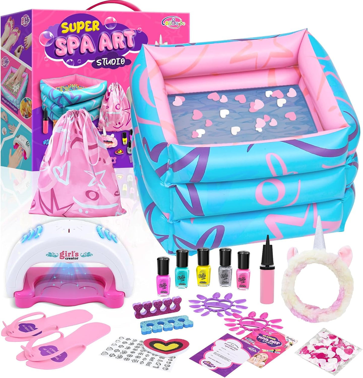 Kit de Spa Infantil para Niñas, Kit de Día de Spa de Pies para Niña...