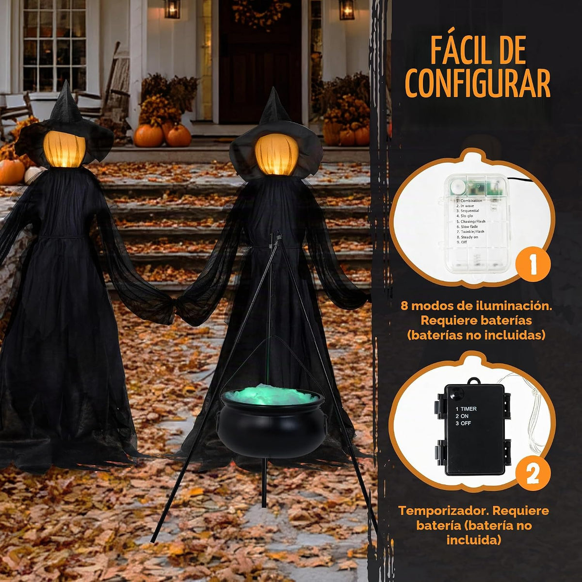 JOYIN Decoración de bruja de Halloween de 5 pies para exteriores, j...