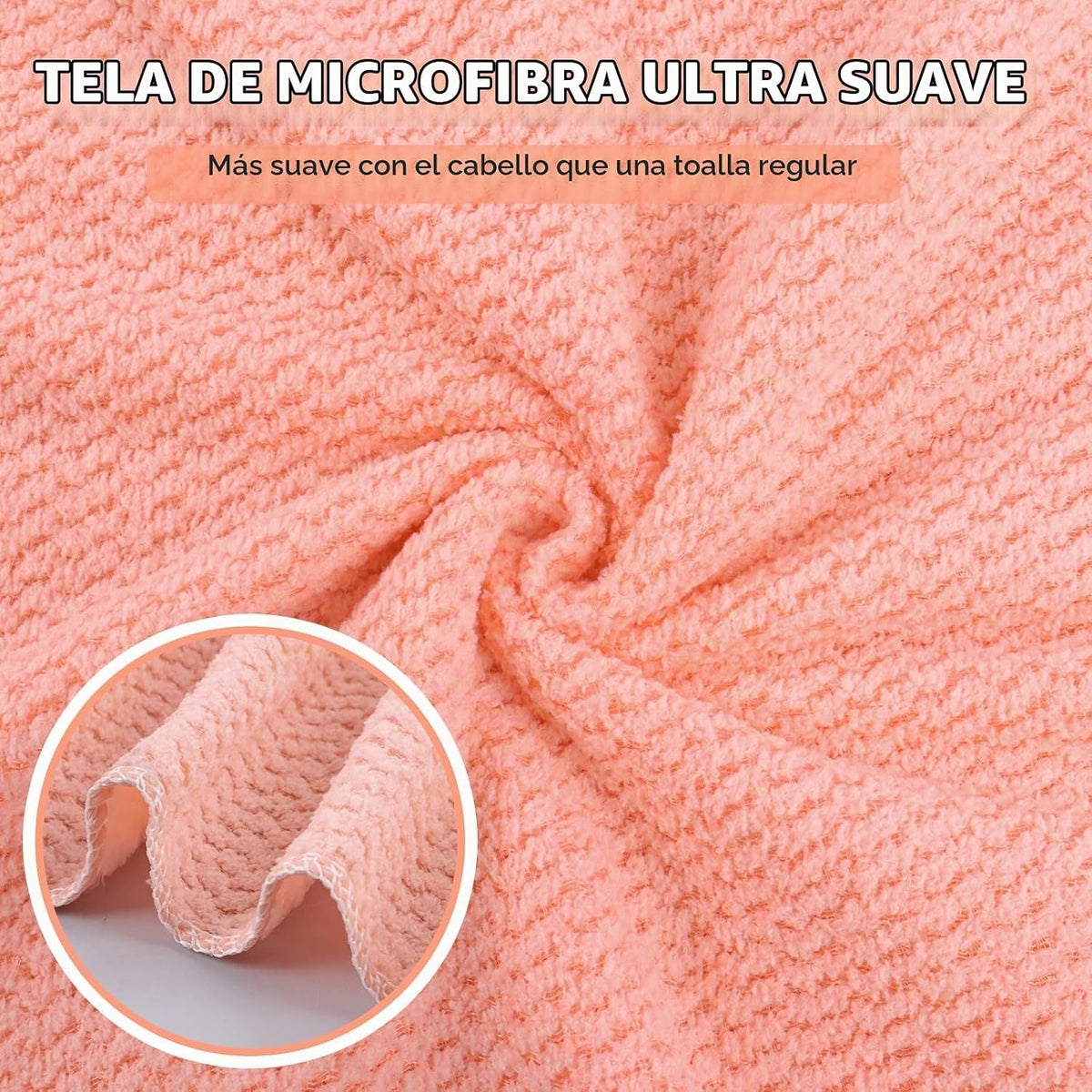 OSRPIEU Paquete de 3 toallas de microfibra para secar el cabello pa...