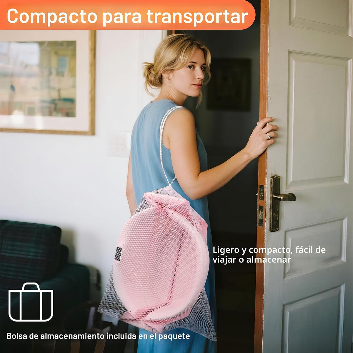 Bañera plegable para bebé - Bañera grande para bebé con termómetro...