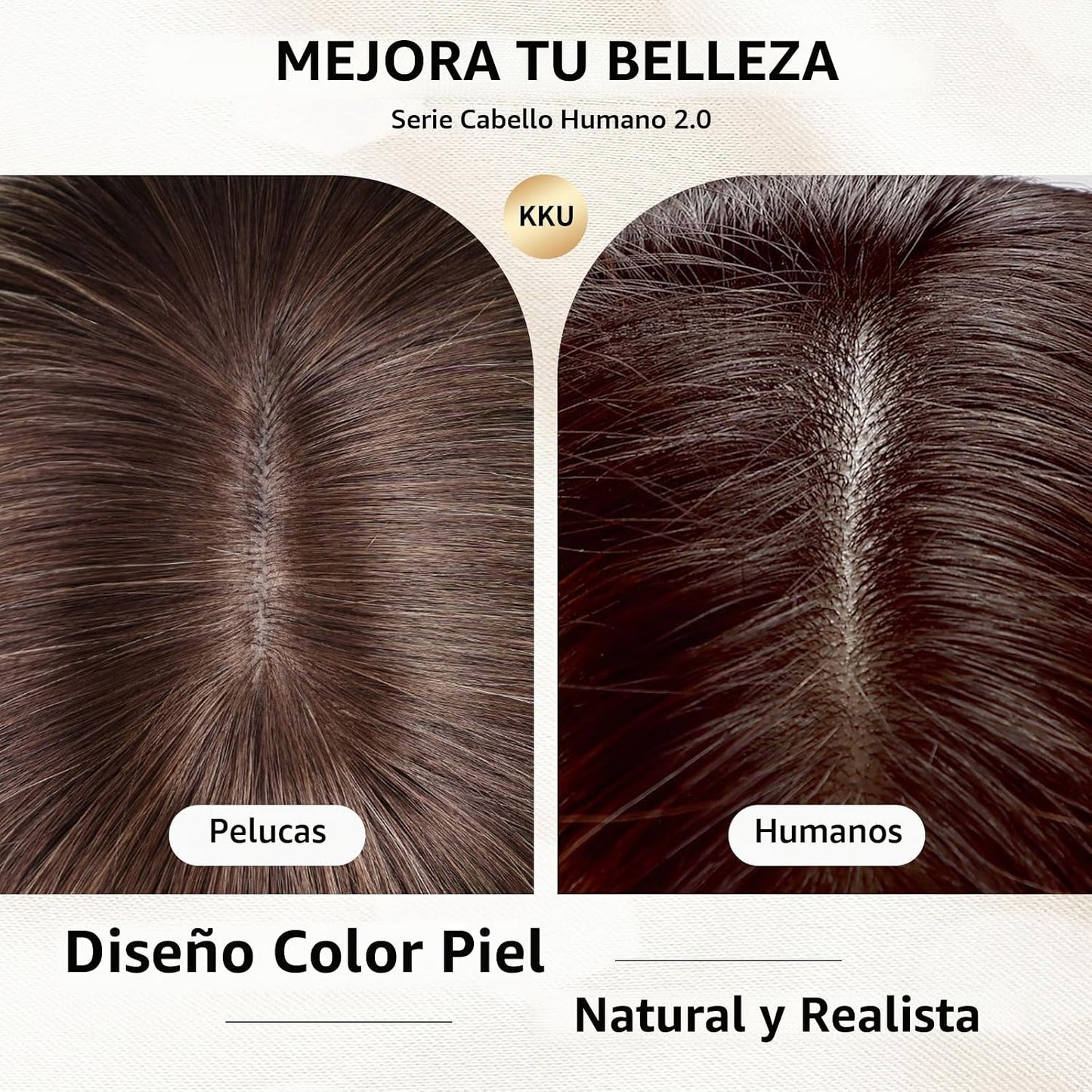 KKU Pelucas de cabello humano rubio degradado de 16 pulgadas para m...