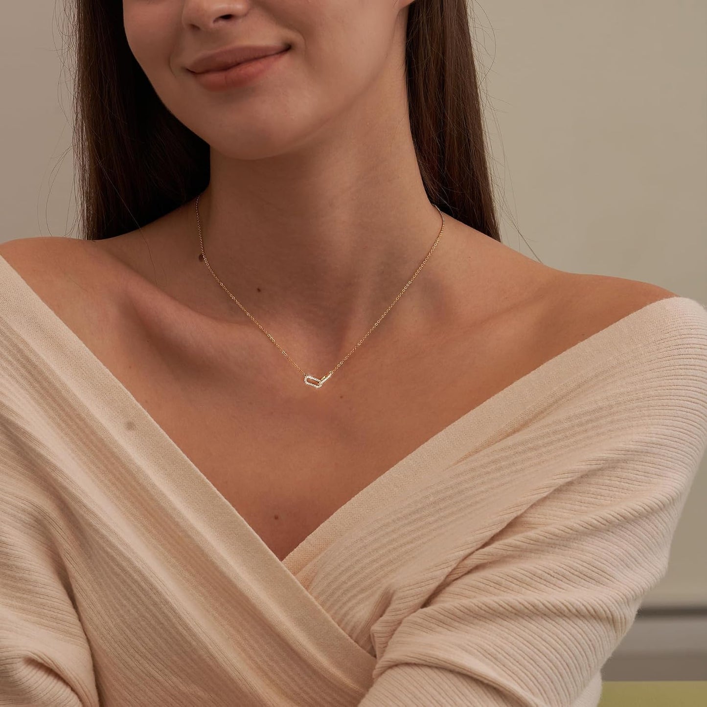 Freekiss Collar con dije de oro para mujer, delicado, de diamantes,...