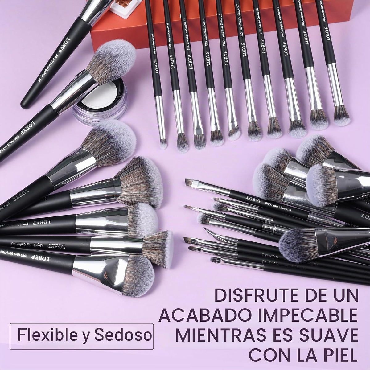 LORYP Juego de brochas de maquillaje profesional 32 piezas, kit de...