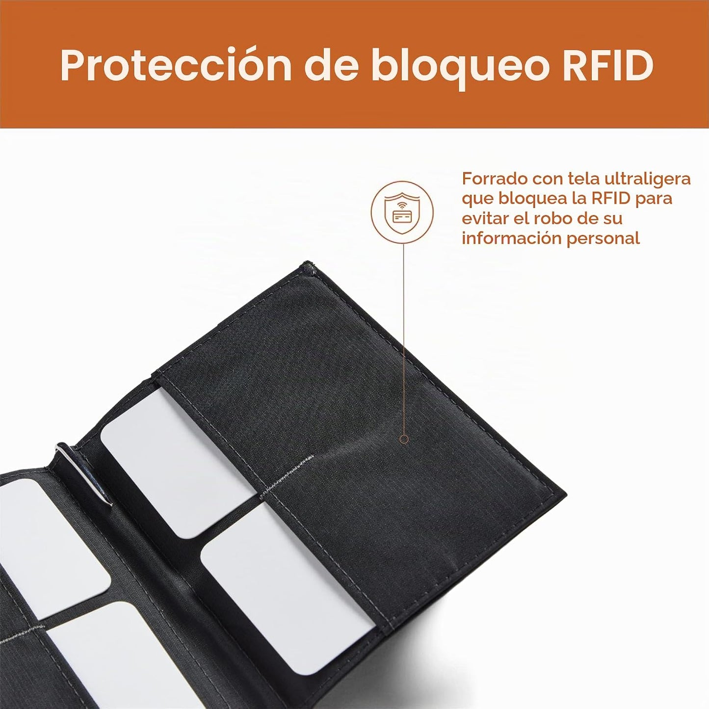 Allett Monedero 2.0, bloqueo RFID delgado (nailon, negro azabache)...